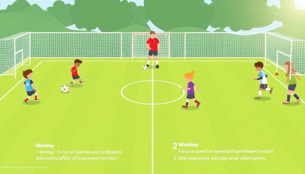 Эффективные тренировочные планы для юных футболистов на сезон - иллюстрация