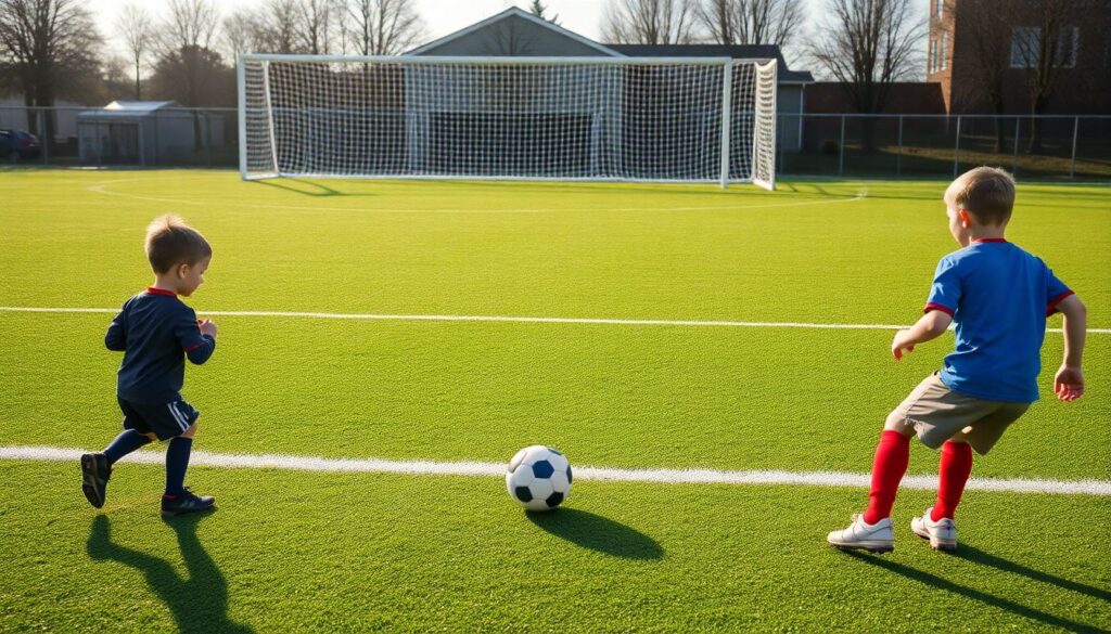 Упражнения на удары по воротам для детей разных возрастов - иллюстрация