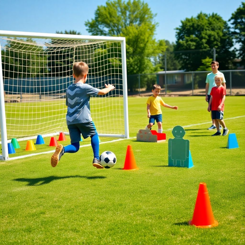Упражнения на удары по воротам для детей разных возрастов в детском футболе