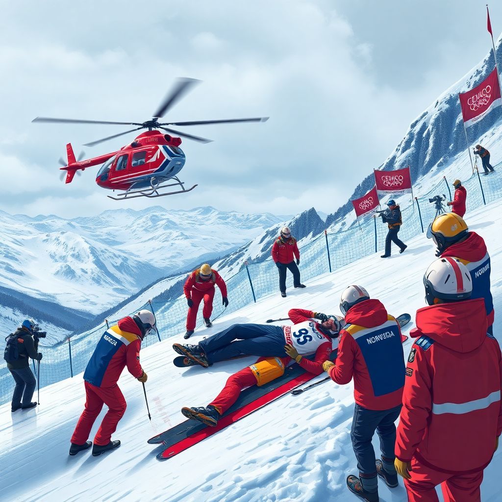 Норвежский горнолыжник Фредрик Мёллер: падение в Бормио и эвакуация вертолётом