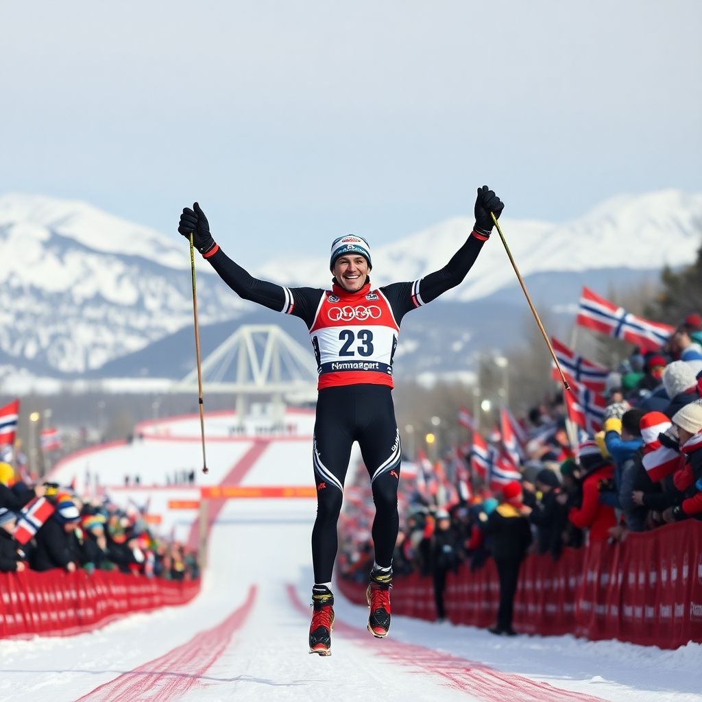 Эйнар Хедегарт выигрывает легендарный лыжный марафон в Холменколлене 50 км