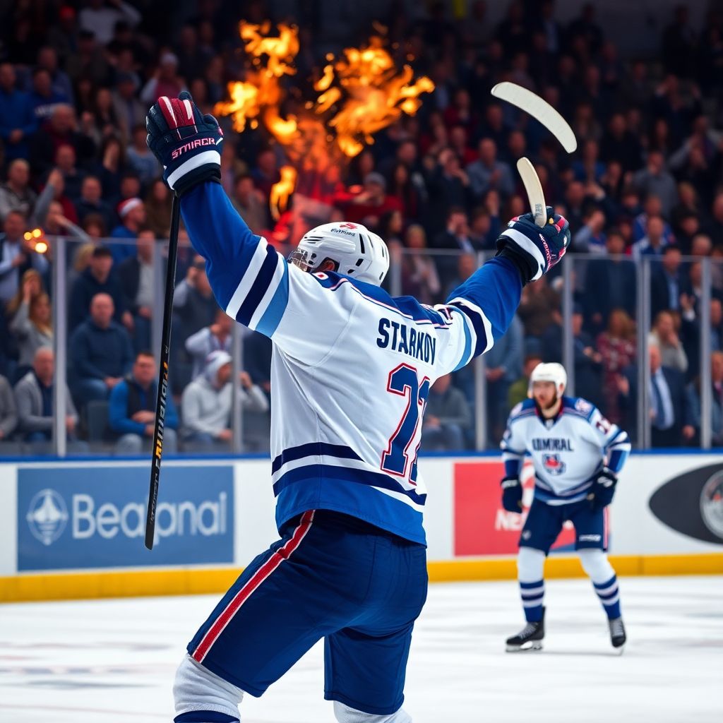 Дубль Старкова и разгромная победа Адмирала над Нефтехимиком в матче КХЛ